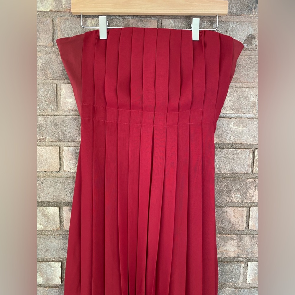 Ann Taylor Red Midi Dress Size 10 - Picture 9 of 12